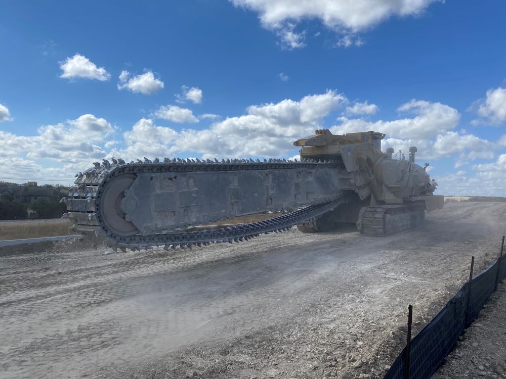 This massive 70-foot-long trenching machine is used for excavating. The carbide teeth on the trenching machine are nearly as hard as diamonds. February 2022     